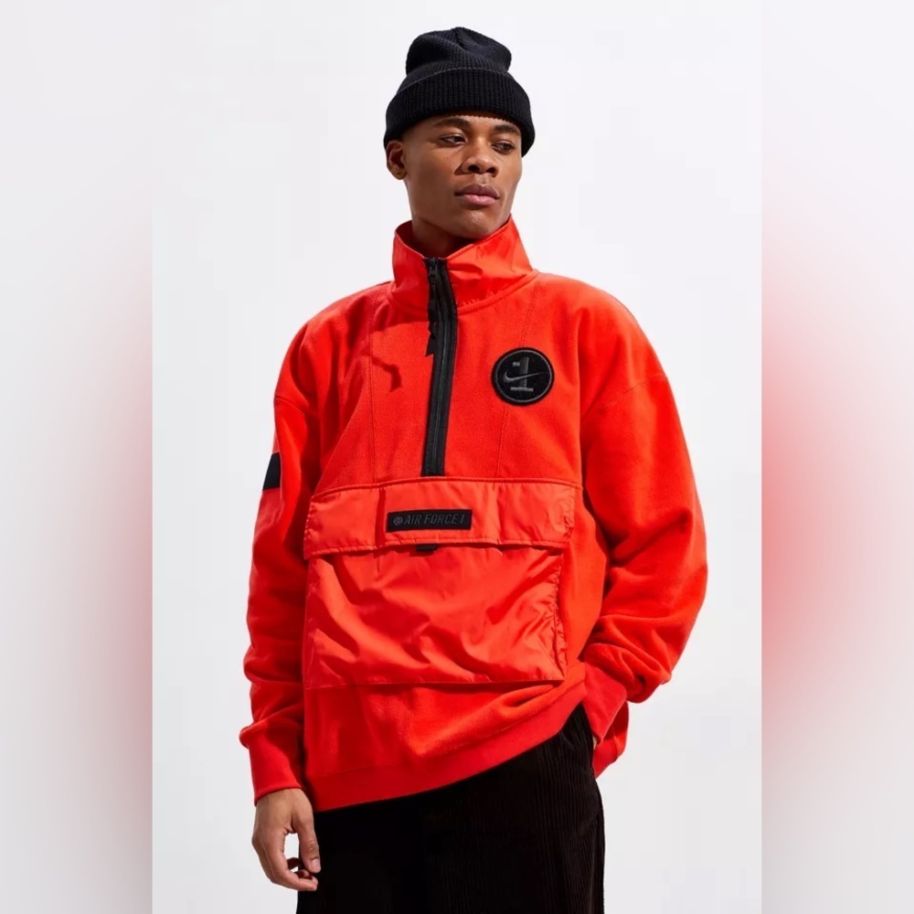 Nike Air Force 1 Half-Zip Fleece Pullover Sweatshirt Jacket AJ0801-634 Size L
